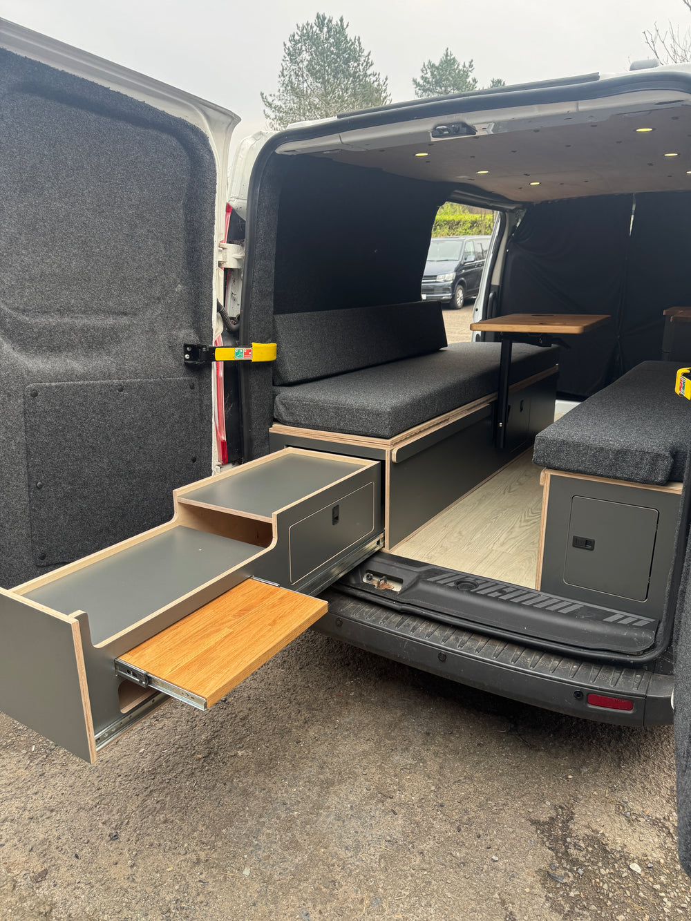 Mountain Range Full Van Setup - Laminated Any Colour & Oak Worktop - Cymru Camper Furniture Site