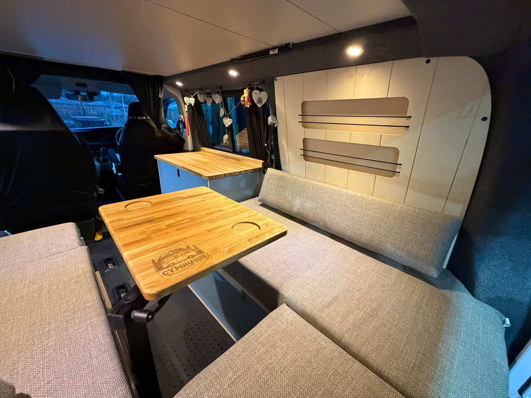 Birch Ply Wheel Arch Panels with integrated Pockets - Pair - VW Transporter - Cymru Camper Furniture Site