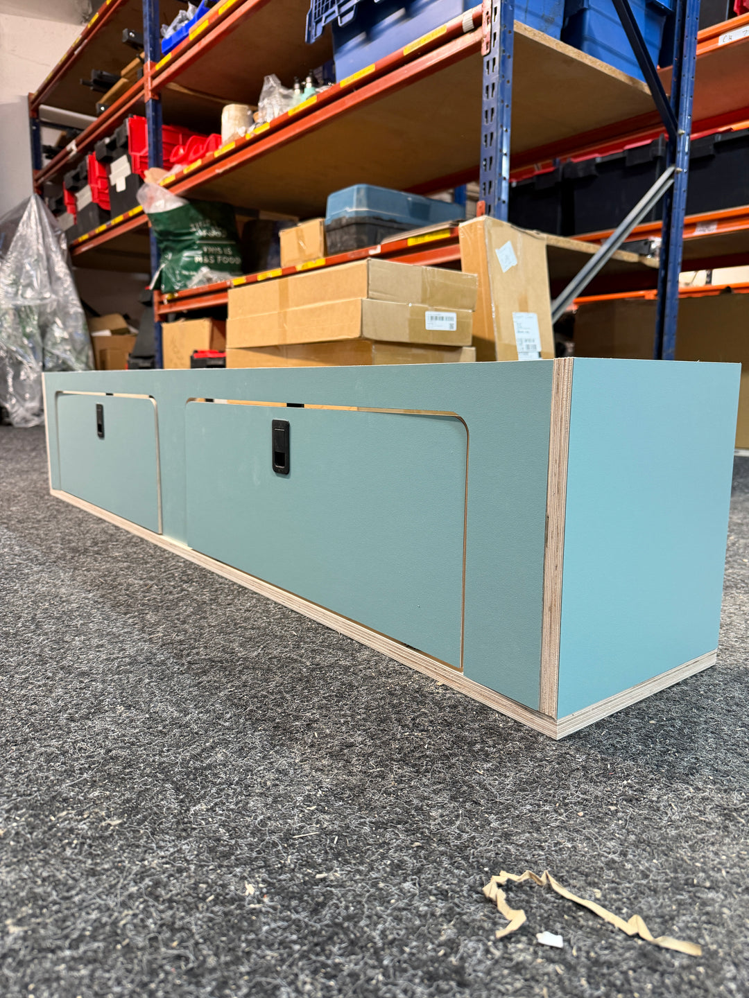 Large Overhead Lockers - 1.4m & 1.3m overhead lockers - Blue/Green laminate