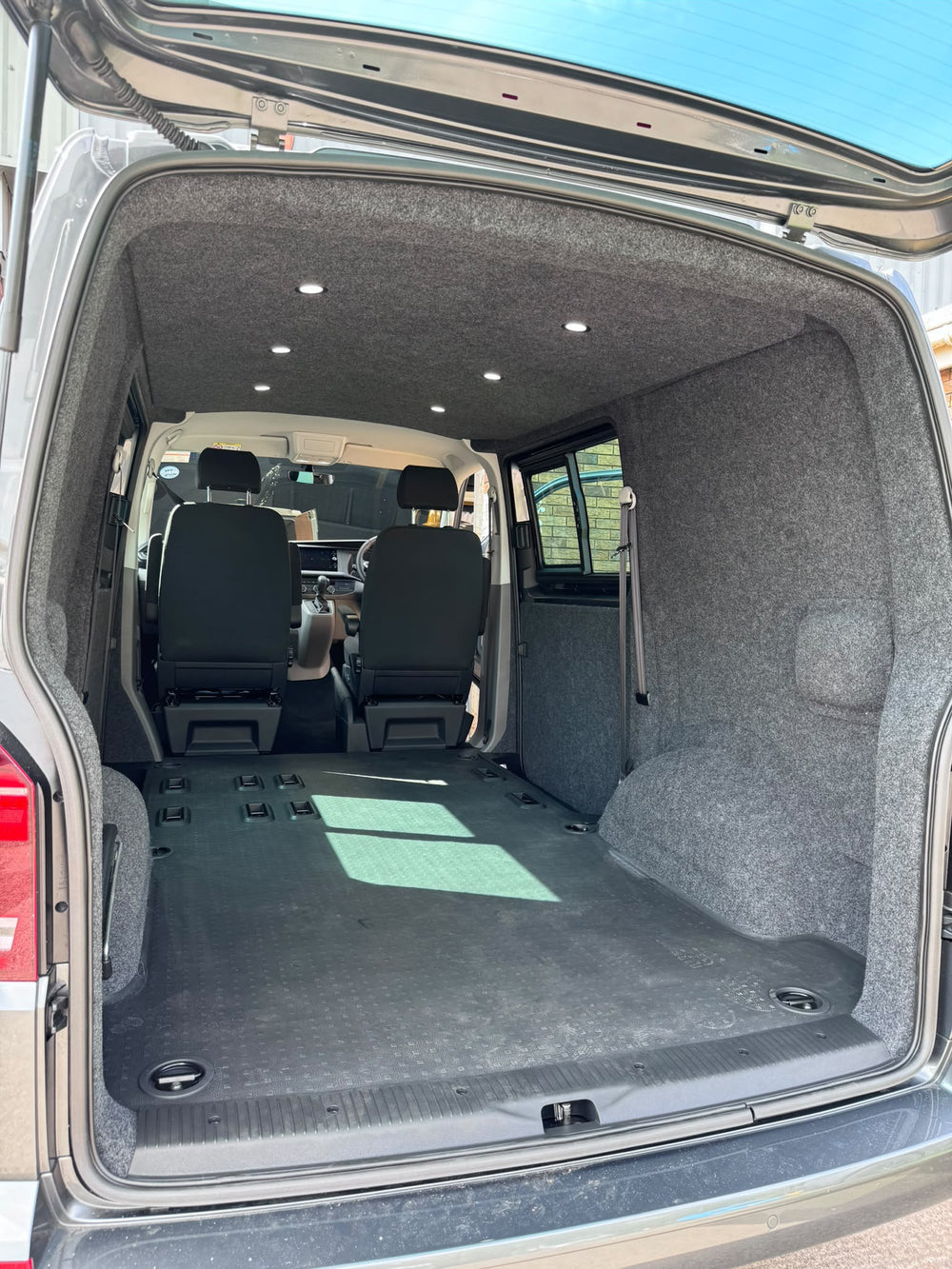 Carpet Lined Ceiling with 6 LED Spotlights & Remote Dimmer - SWB & LWB - Cymru Camper Furniture Site