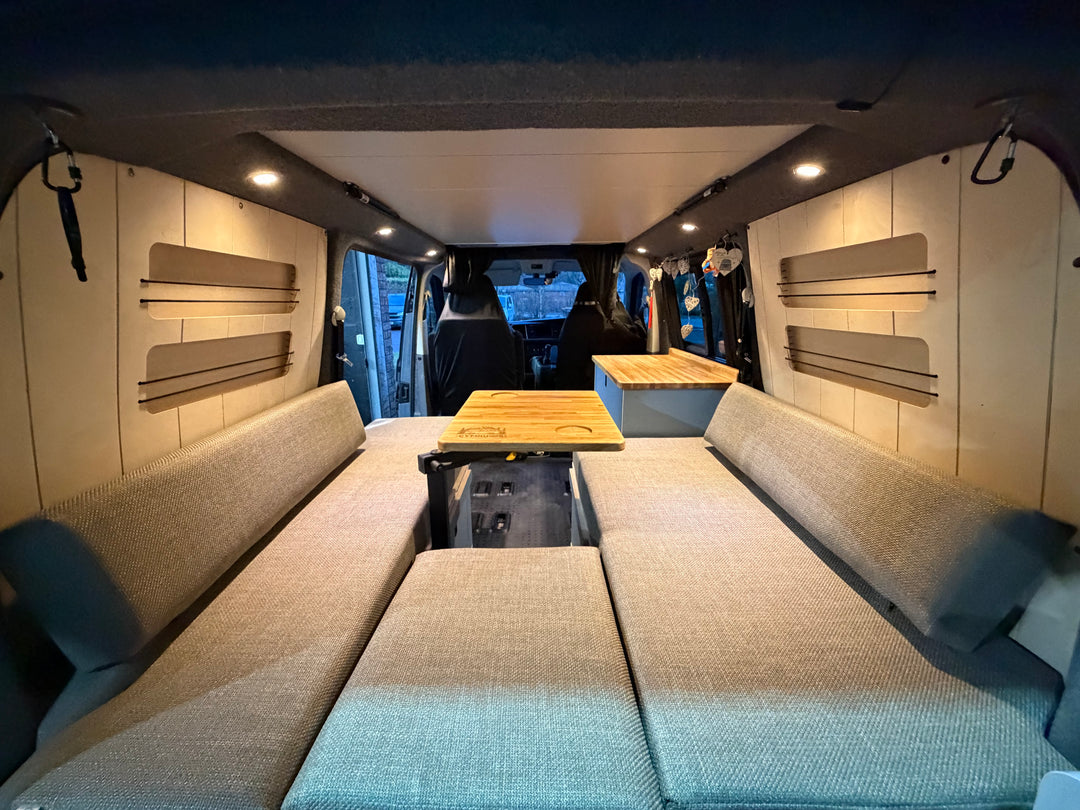 Birch Ply Wheel Arch Panels with integrated Pockets - Pair - VW Transporter - Cymru Camper Furniture Site