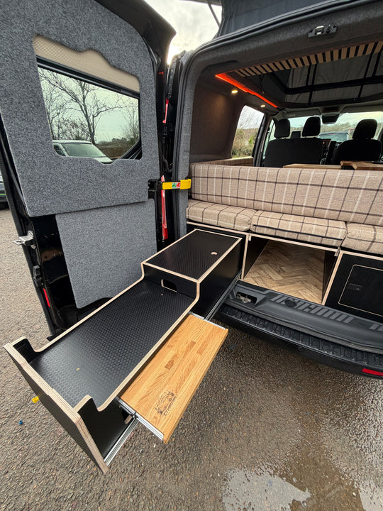 Ford Transit Custom Bench Seating with U shape - Includes Pull out rear kitchen drawer