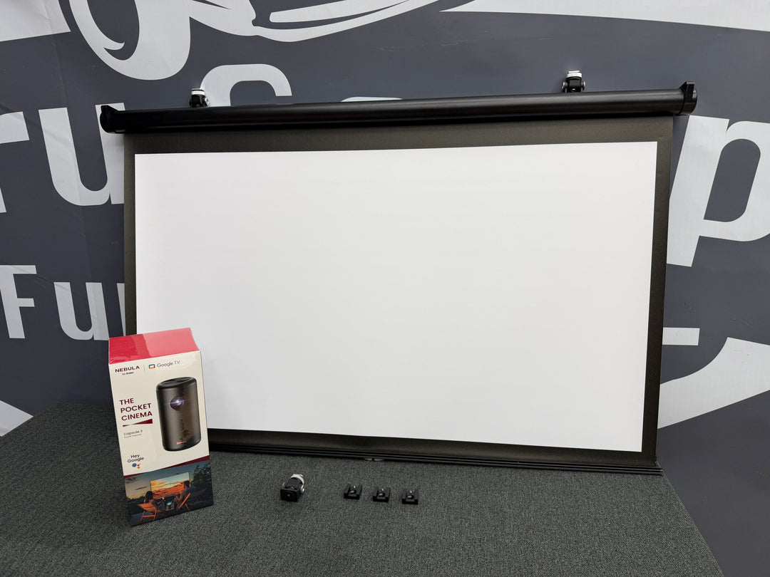Ultimate Van Cinema - Projector with Ceiling Mount &amp; Retractable Screen - Cymru Camper Furniture Site