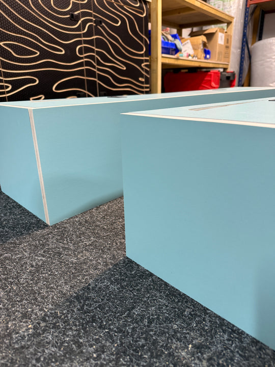 Large Overhead Lockers - 1.4m & 1.3m overhead lockers - Blue/Green laminate