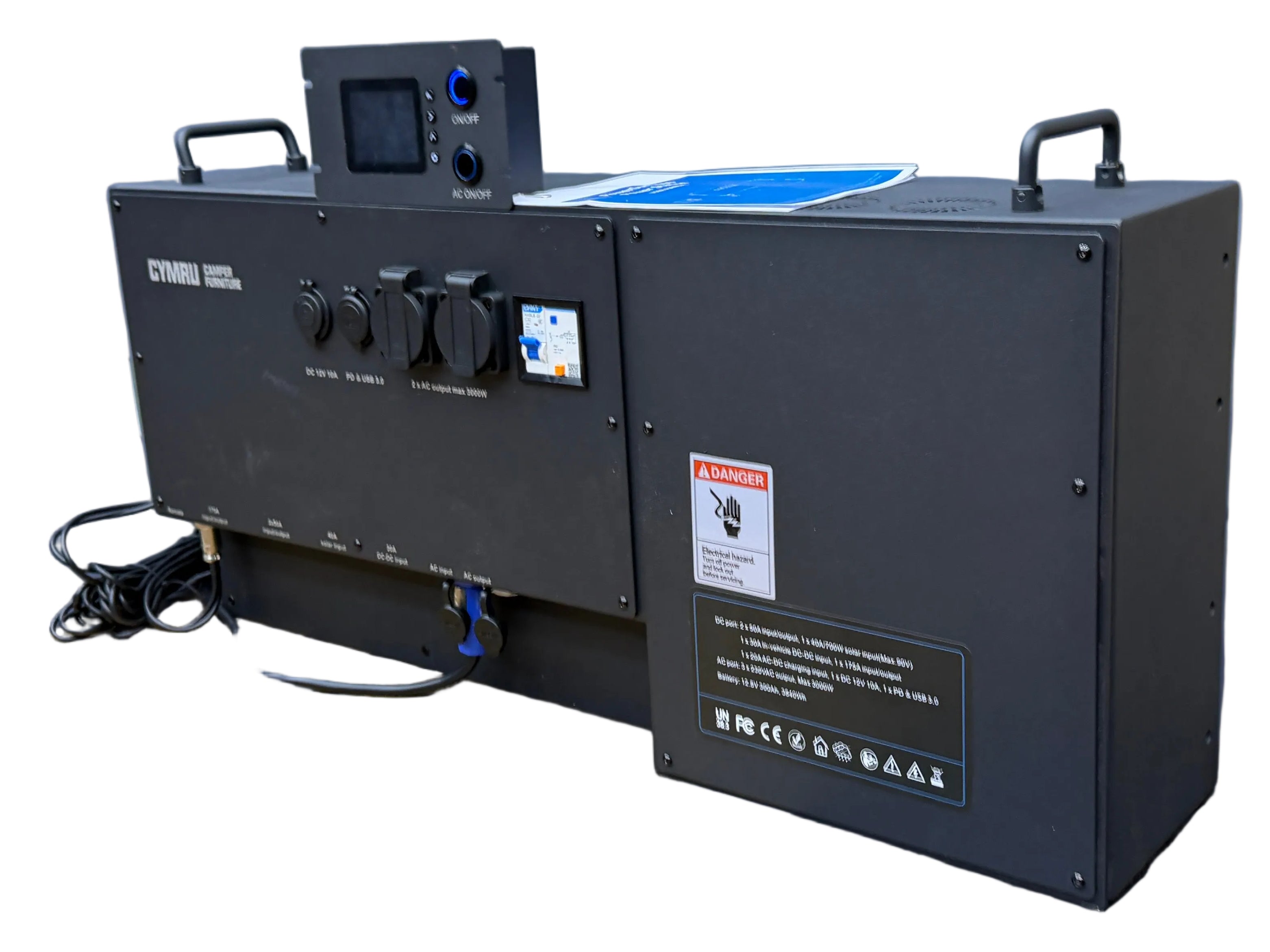 Powerwall - Complete OffGrid Electrical System - 300ah lithium battery & 3000w inverter - Cymru Camper Furniture Site
