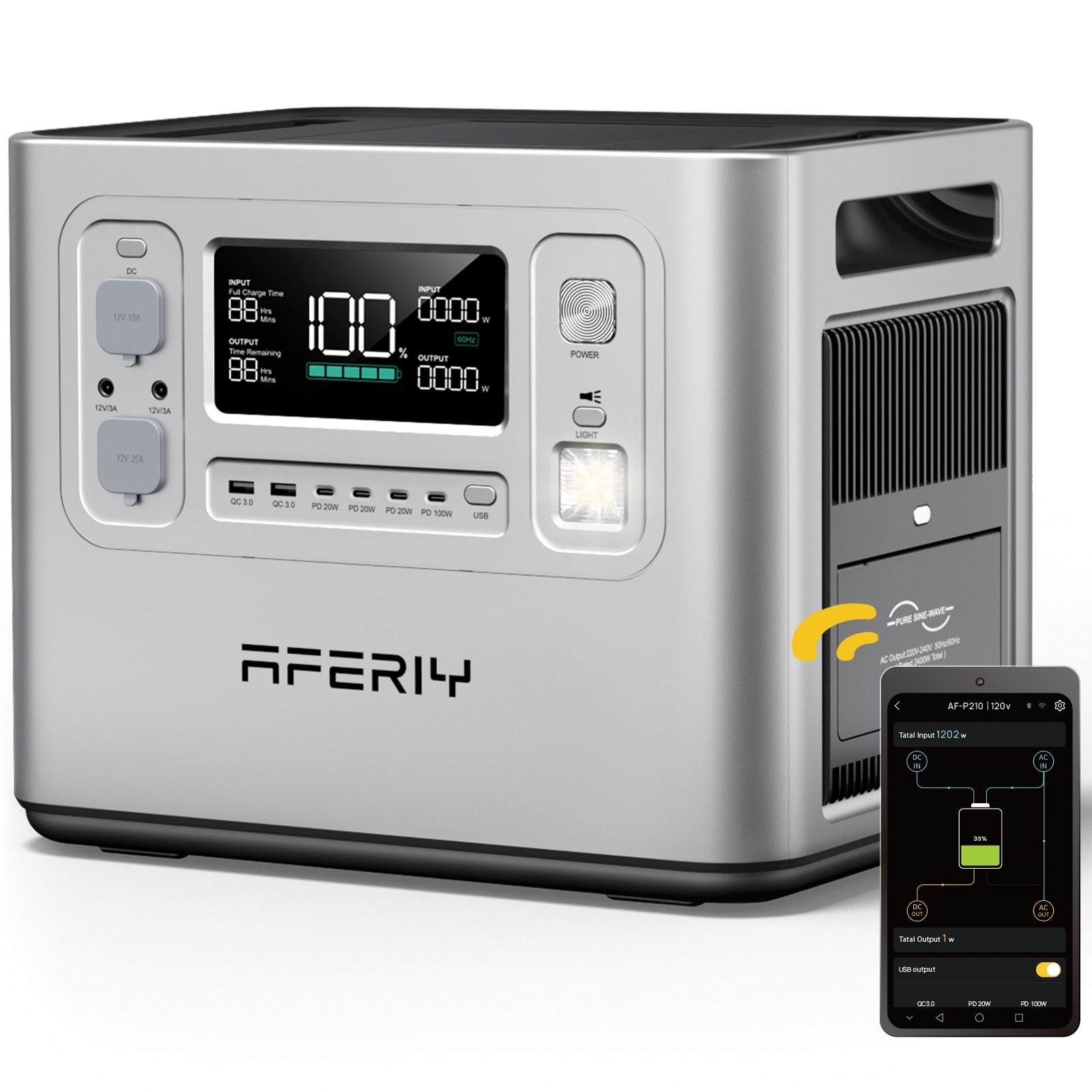 AFERIY P210 2400W 160AH Portable Power Station - With Bluetooth - In Stock - Cymru Camper Furniture Site