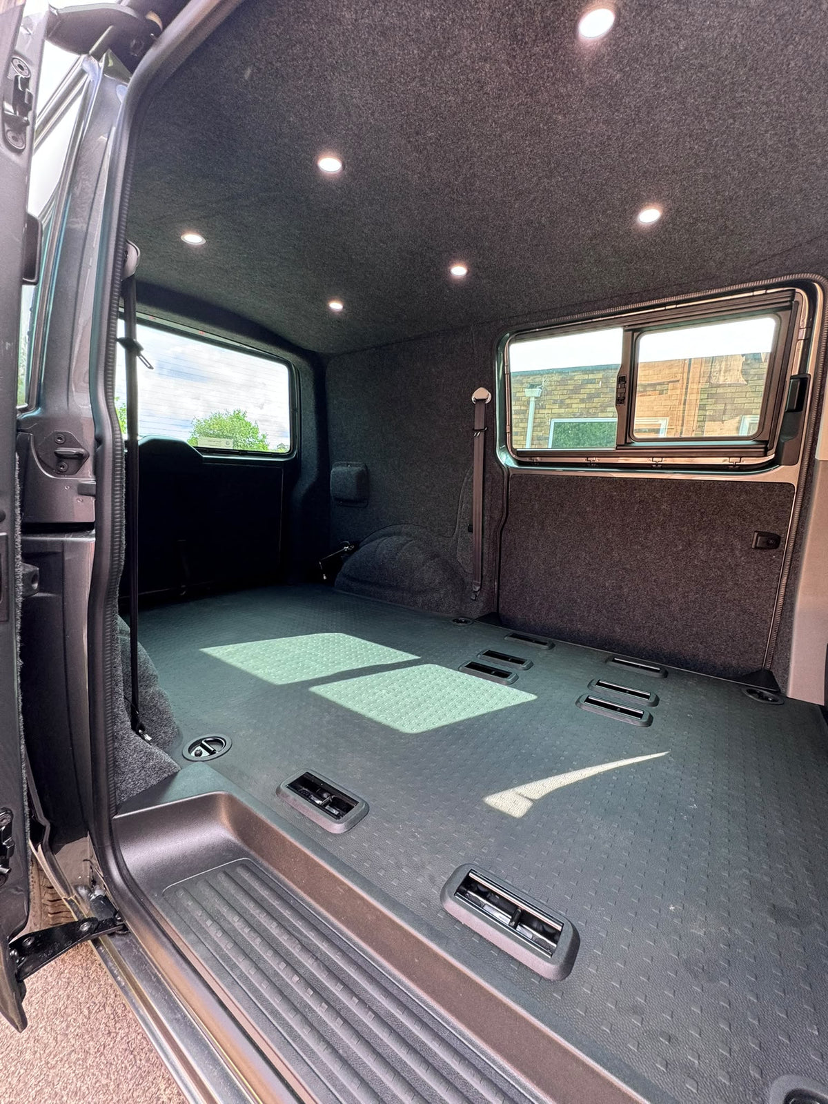 Carpet Lined Ceiling with 6 LED Spotlights & Remote Dimmer - SWB & LWB - Cymru Camper Furniture Site