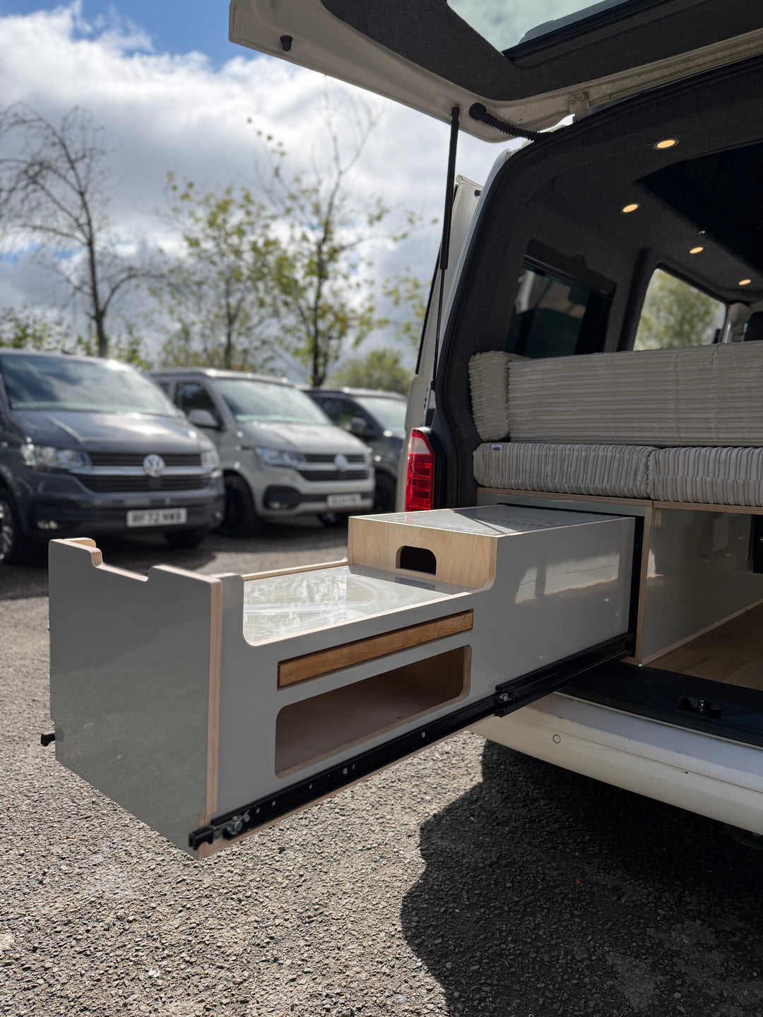 VW Transporter T6 DSG SWB Campervan -  White - 2017 - 74,800 miles - Cymru Camper Furniture Site