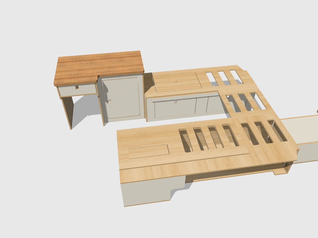 Mountain Range Full Van Setup - Laminated Any Colour & Oak Worktop