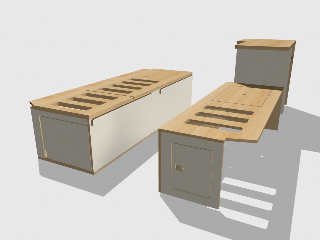 Mountain Range Full Van Setup - Laminated Any Colour & Oak Worktop