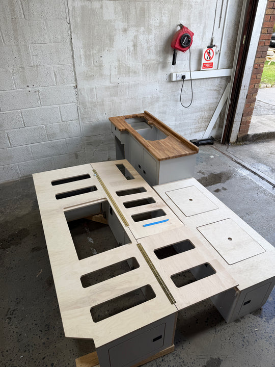 Transporter LWB Bench Style Furniture Bundle - Twin slider upgraded