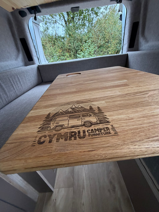 360 Swivel Oak Table - Cymru Camper Furniture Site