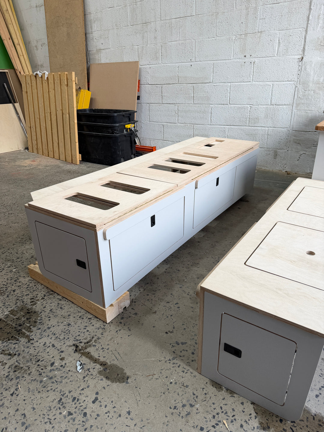 Transporter LWB Bench Style Furniture Bundle - Twin slider upgraded