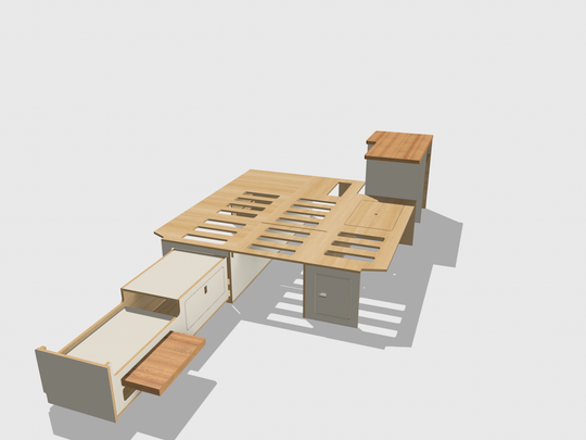 Mountain Range Full Van Setup - Laminated Any Colour & Oak Worktop