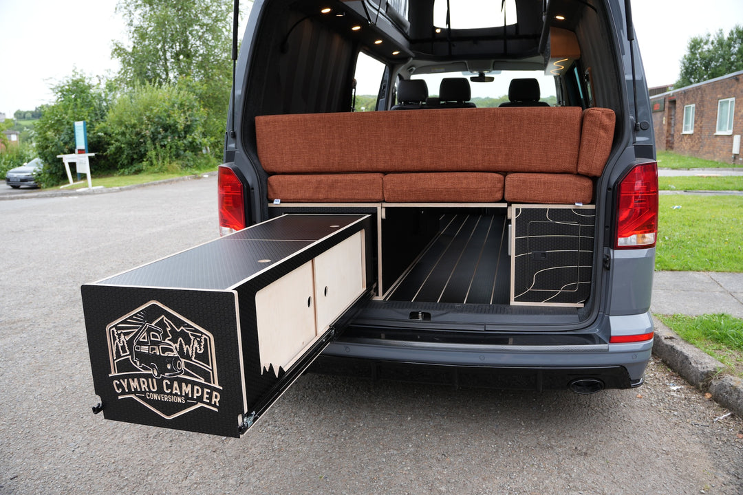 Elite Camper Van Furniture Bundle - Premium Bench Seating, Pull out rear drawer & Kitchen