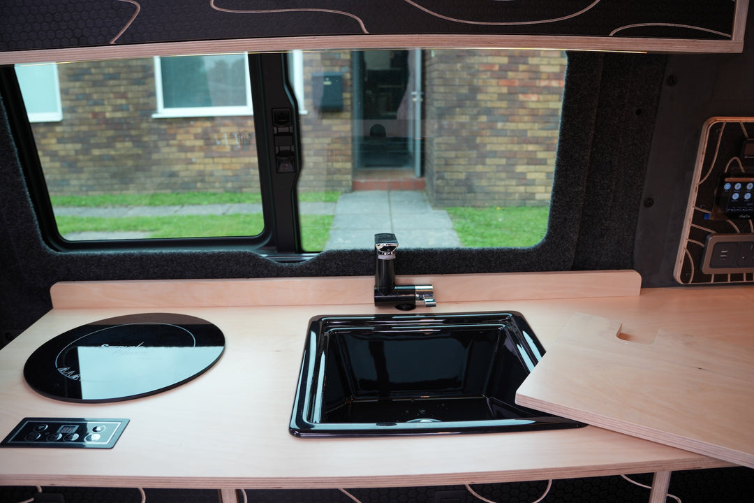 Elite Camper Van Furniture Bundle - Premium Bench Seating, Pull out rear drawer & Kitchen