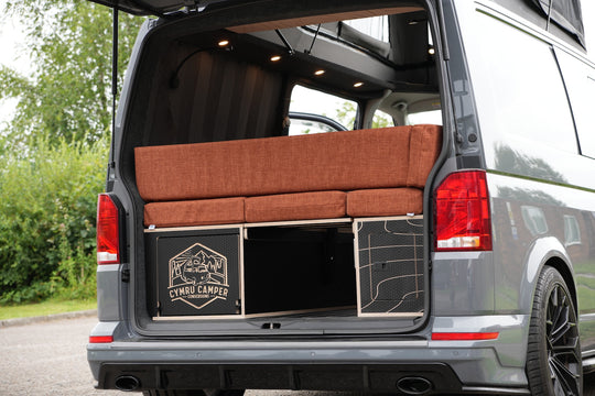 Elite Camper Van Furniture Bundle - Premium Bench Seating, Pull out rear drawer & Kitchen