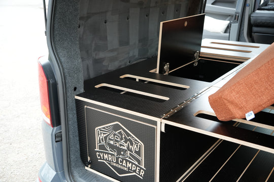 Elite Camper Van Furniture Bundle - Premium Bench Seating, Pull out rear drawer & Kitchen