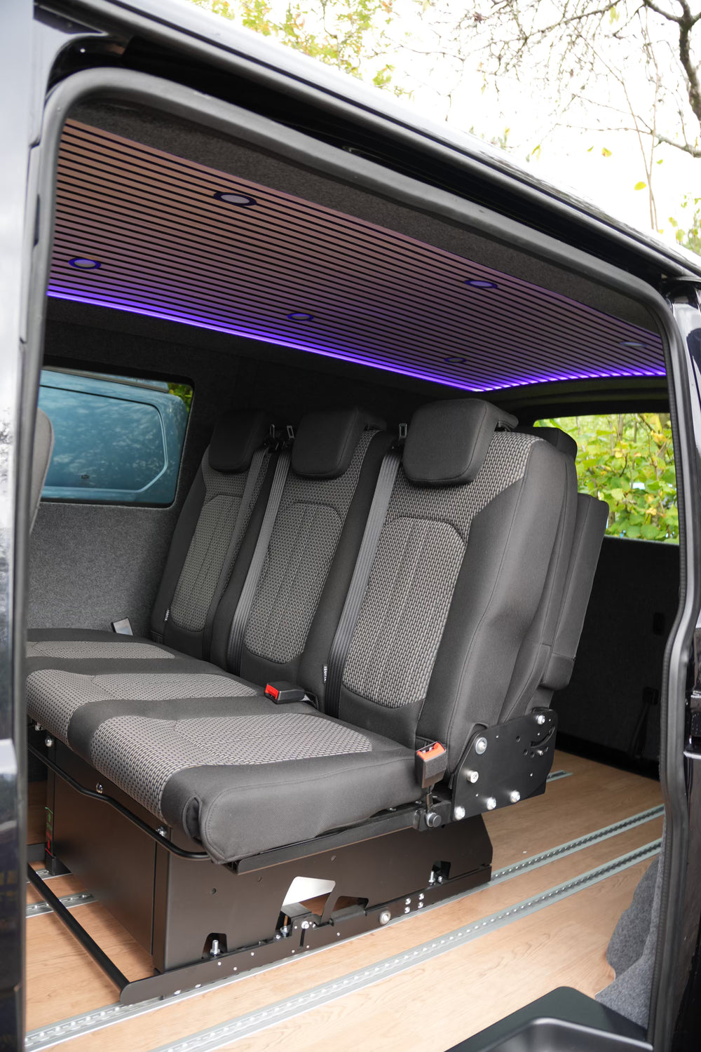 Oak Cladded Halo Roof with 6 LED Spot Lights - SWB & LWB - Cymru Camper Furniture Site