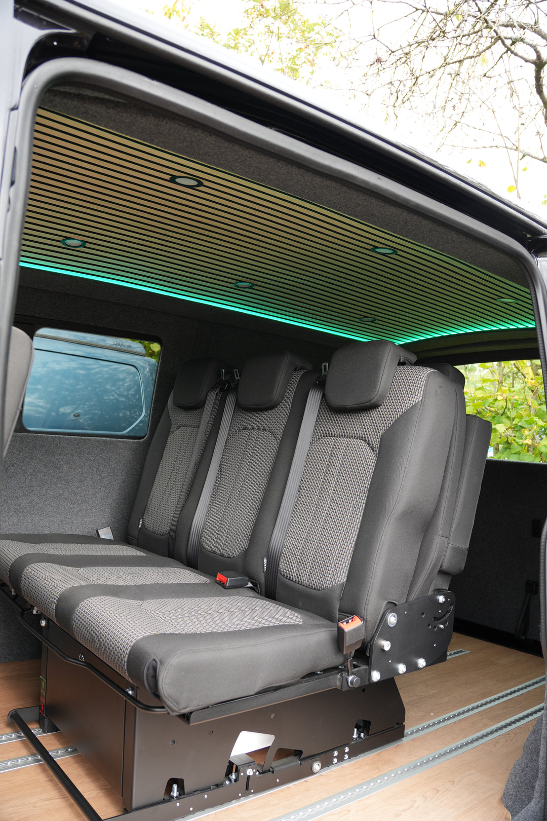 Oak Cladded Halo Roof with 6 LED Spot Lights - SWB & LWB - Cymru Camper Furniture Site