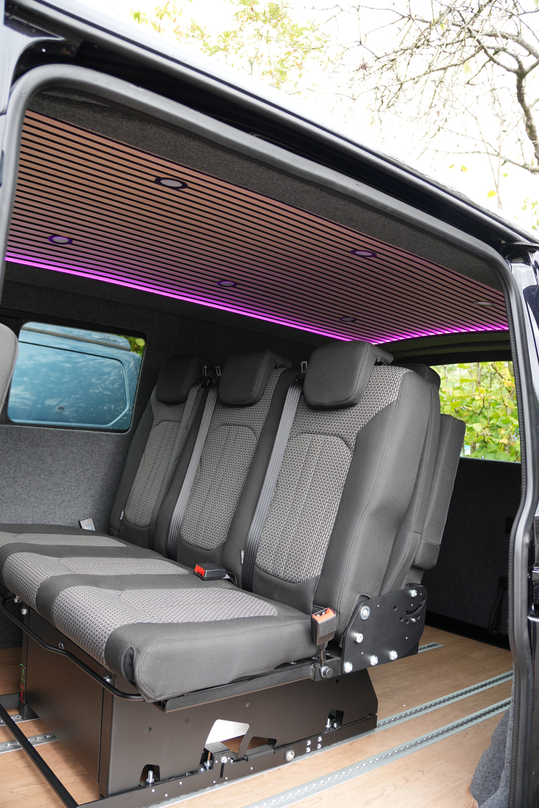 Oak Cladded Halo Roof with 6 LED Spot Lights - SWB & LWB - Cymru Camper Furniture Site
