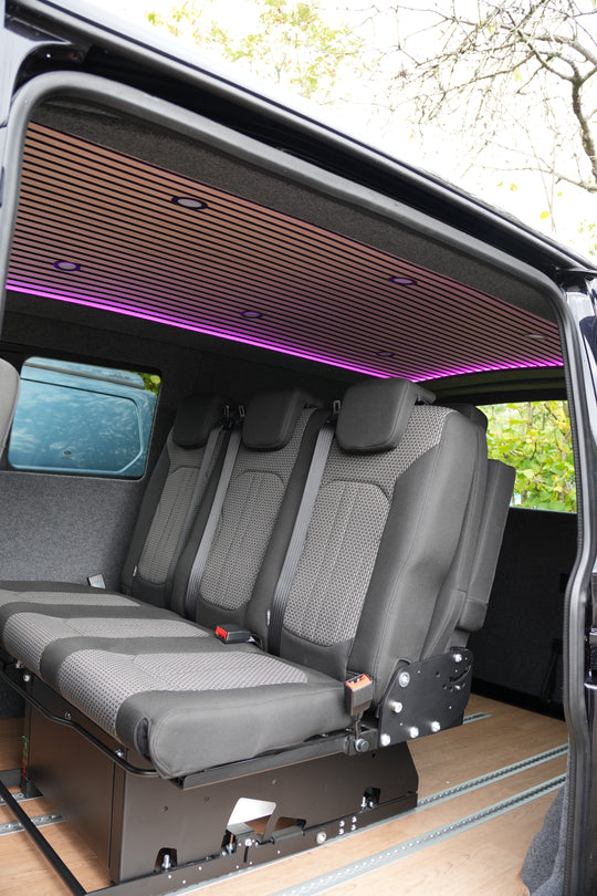 Oak Cladded Halo Roof with 6 LED Spot Lights - SWB & LWB - Cymru Camper Furniture Site