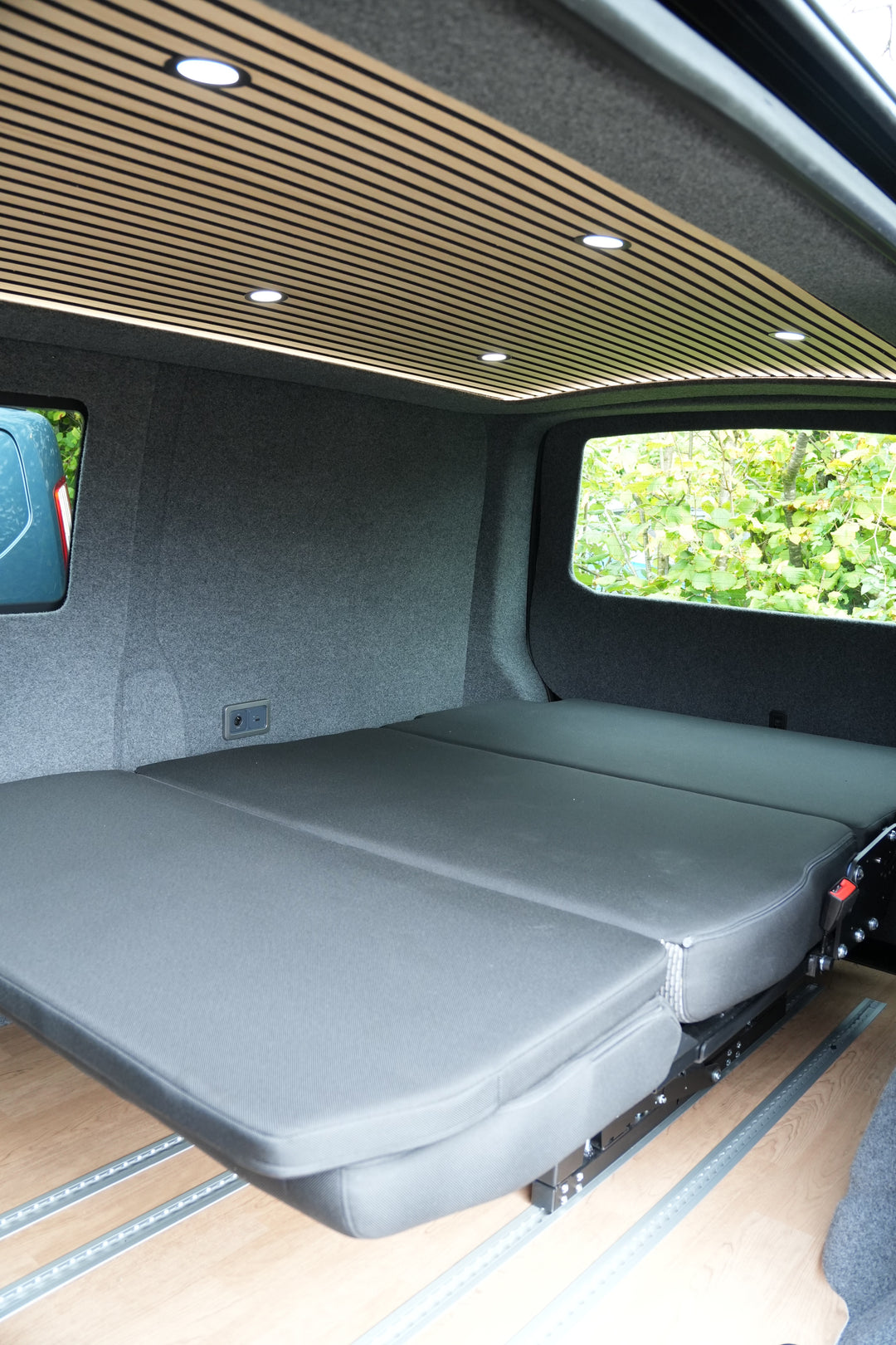 Oak Cladded Halo Roof with 6 LED Spot Lights - SWB & LWB - Cymru Camper Furniture Site