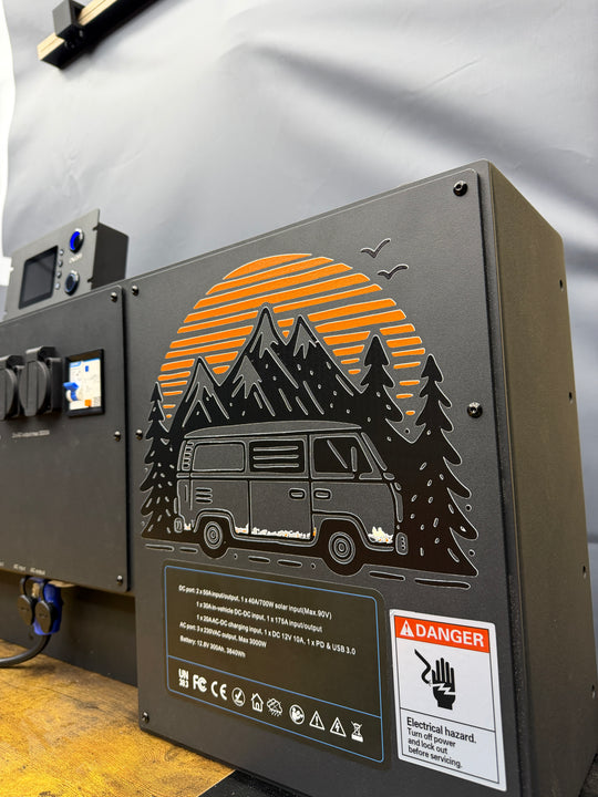 Powerwall - Complete OffGrid Electrical System - 300ah lithium battery & 3000w inverter - Cymru Camper Furniture Site