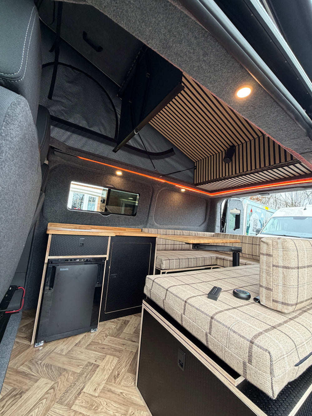 Ultimate Van Cinema - Projector with Ceiling Mount & Retractable Screen - Cymru Camper Furniture Site