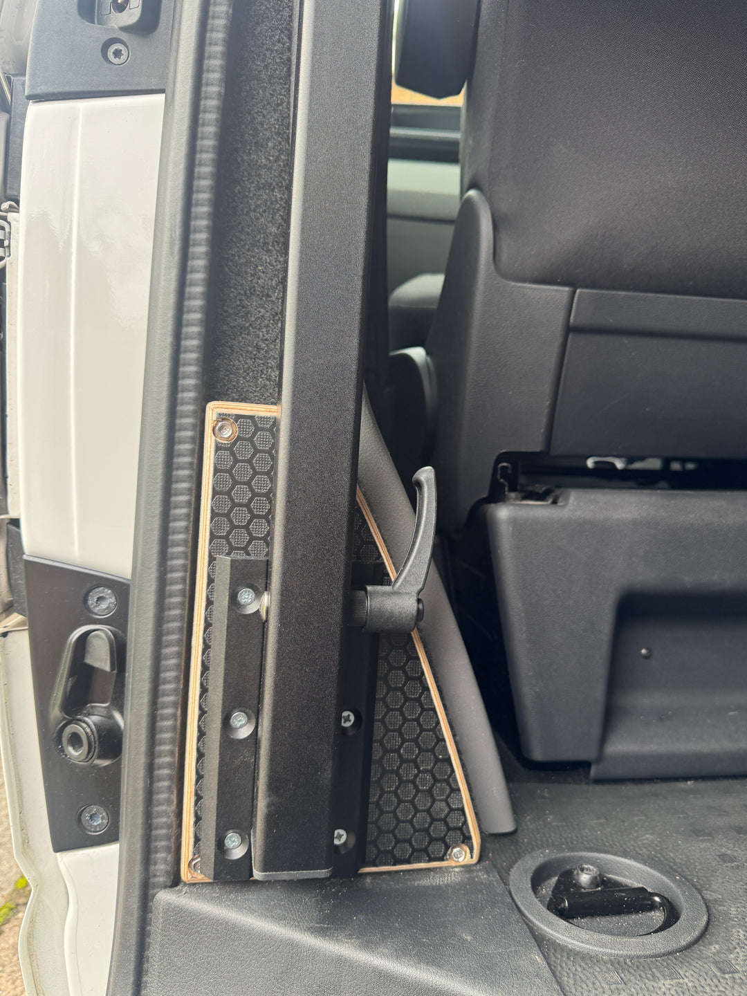 B Pillar Mount Only - Sliding Door 360 Swivel Table - Eat inside or out - Solid Oak - Cymru Camper Furniture Site