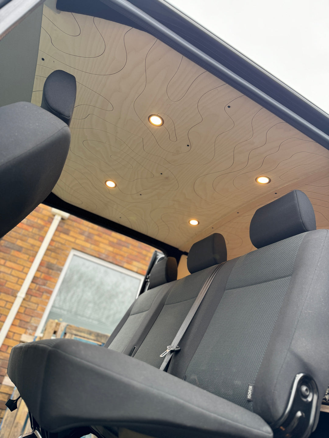 Etched Birch Roof with 6 LED Spot Lights - Cymru Camper Furniture Site