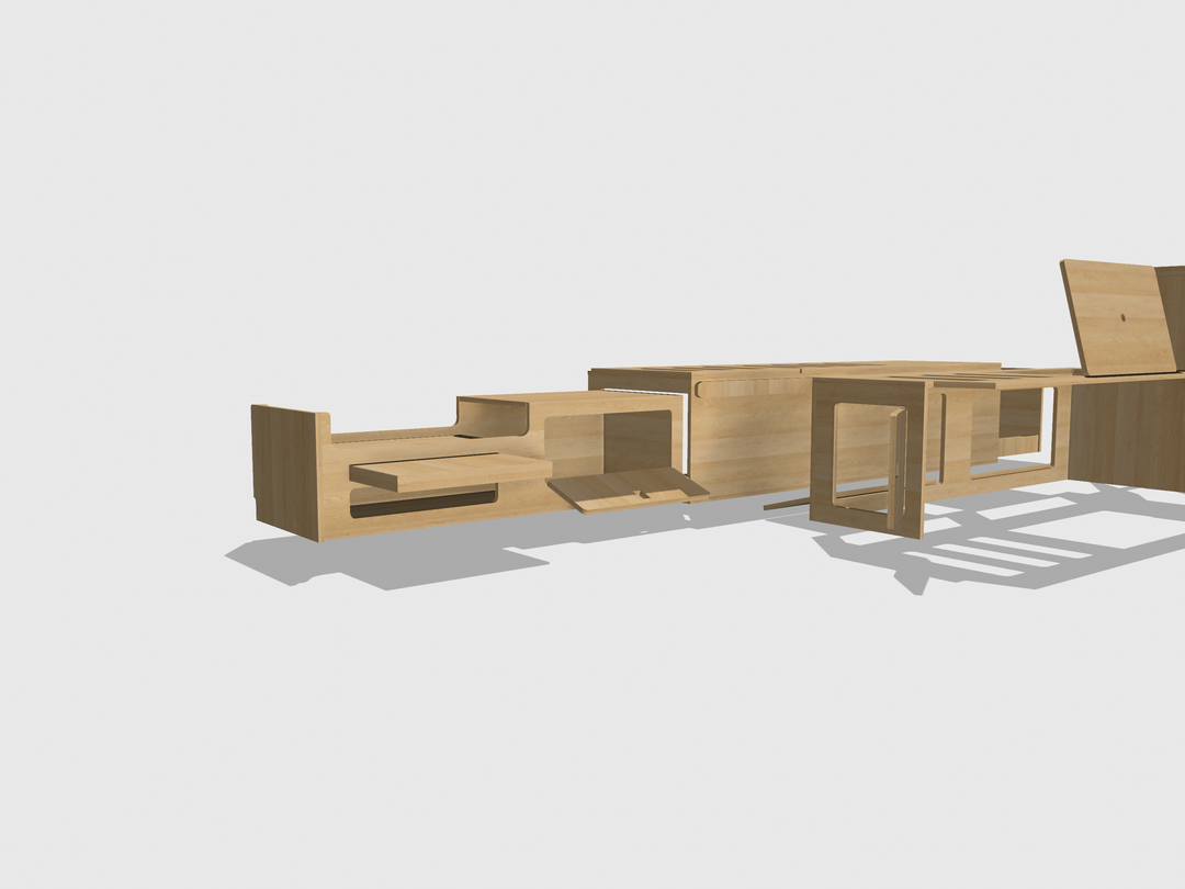 Mountain Range Full Van Setup - Campervan Furniture Bench Seating, Pull Out Kitchen - All Birch Ply