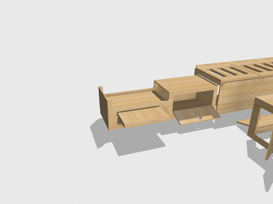 Mountain Range Full Van Setup - Campervan Furniture Bench Seating, Pull Out Kitchen - All Birch Ply