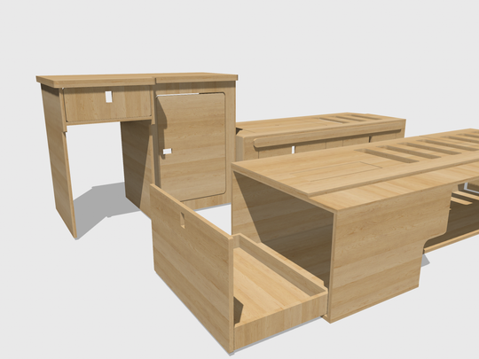 Mountain Range Full Van Setup - Campervan Furniture Bench Seating, Pull Out Kitchen - All Birch Ply