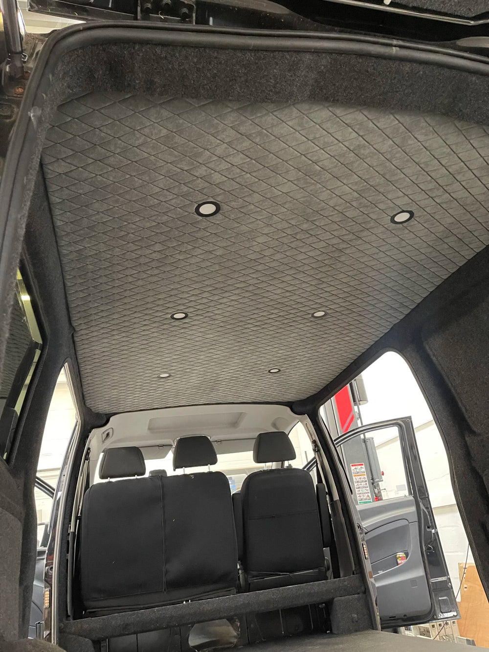 One piece Quilted Ceiling with 6 LED spotlight and Wireless Remote Dimmer - Cymru Camper Furniture Site