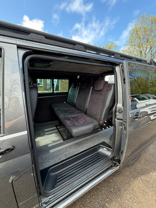 Mobiframe Sliding Rock and Roll bed & Thermal Floor with rails - Cymru Camper Furniture Site