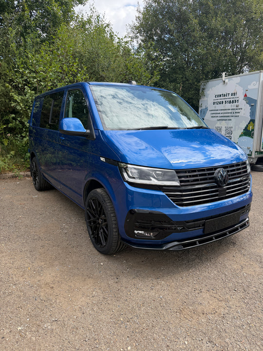 VW Transporter T6.1 SWB Highline T28 (2023) — Blue, Part-Converted