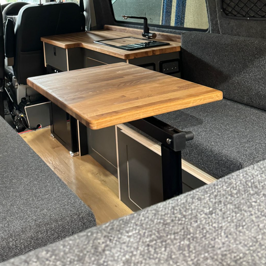 360 Swivel Oak Table - Cymru Camper Furniture Site