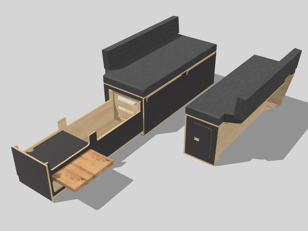 Kombi Van Bed Conversion with Pull Out Kitchen Drawer System