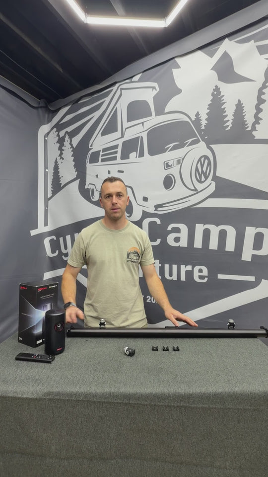 Ultimate Van Cinema - Projector with Ceiling Mount & Retractable Screen